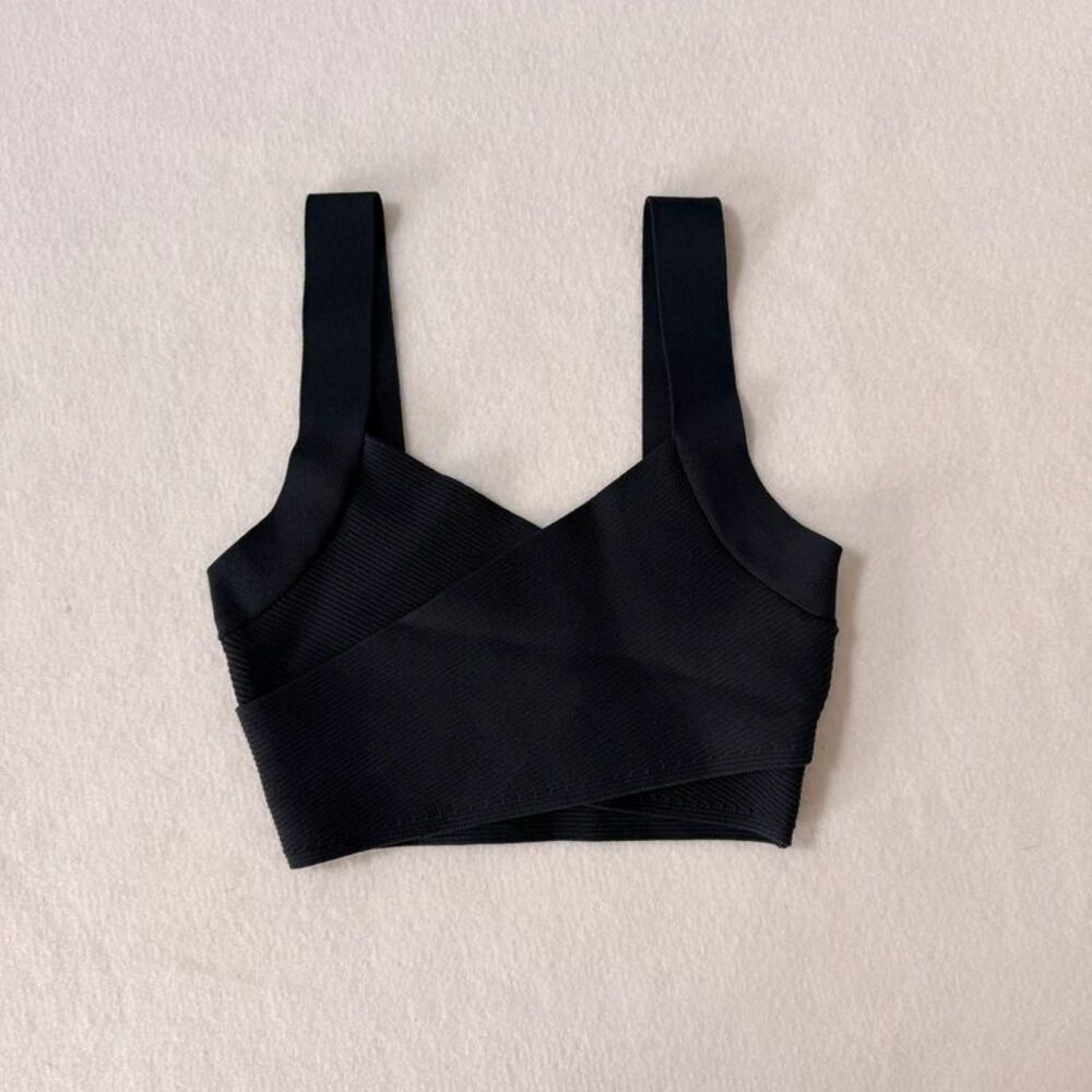 Aritzia Babaton Sculpt Knit Greek Crop Top Tank in Navy